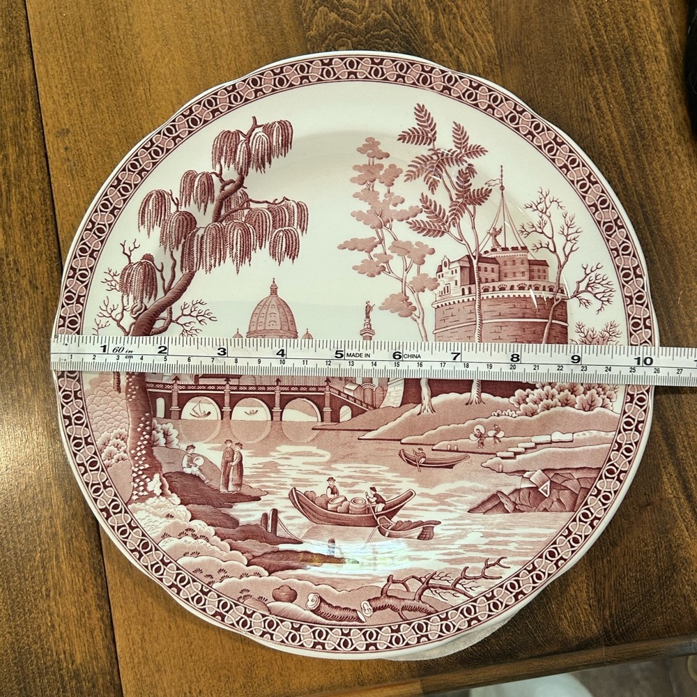 Pair of Spode Archive Collection Plates Georgian Series - Willow and Rome - Picture 12 of 14